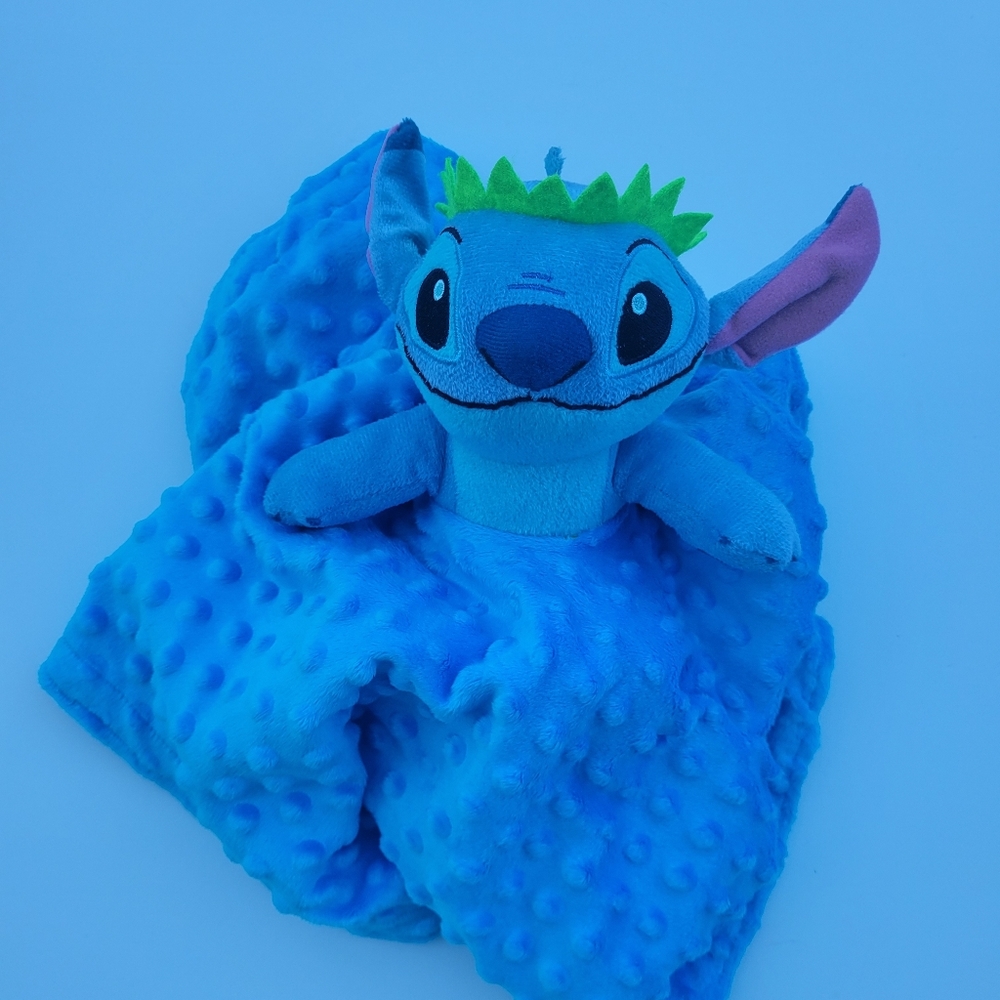 Lovey Stitch with green Plush Security Blanket for Toddlers, Cotton